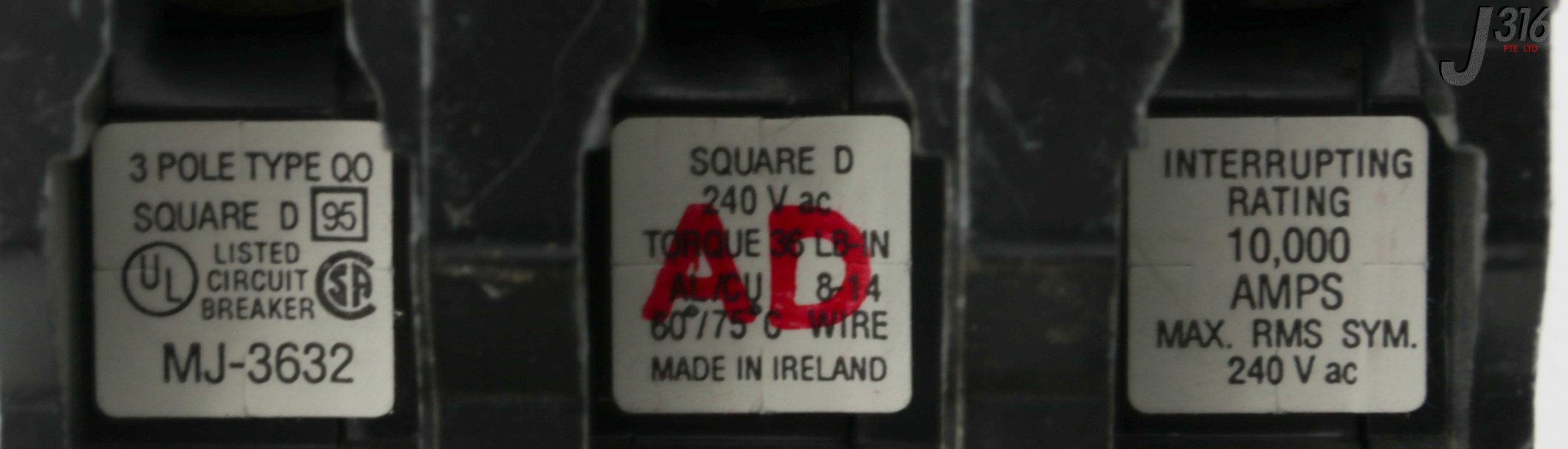 27244 SQUARE D CIRCUIT BREAKER, 10AMP, 3 POLE, 240V QO310 | eBay